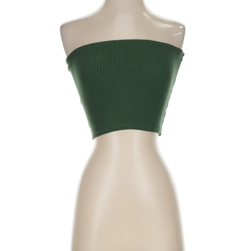 Urban Outfitters Forest Green Ribbed Crop Top/Tube Top